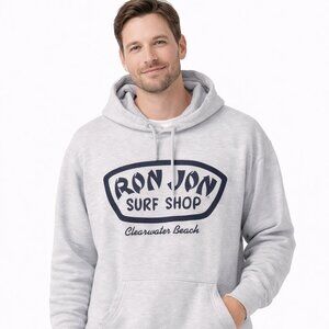 Men's Light Gray Ron Jon hooded sweatshirt